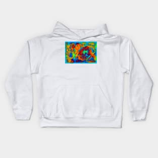 Impressionist bright floral abstract Kids Hoodie